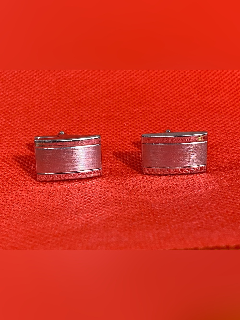 Dolan Bullock D&B Cufflinks Sterling Silver Brushed Silver Elegant Rectangle